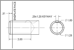 Drawing of Female Shaft End